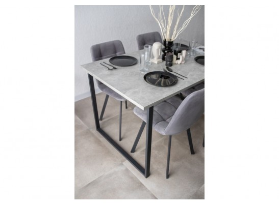 Деревянный стол Лиман 140 х 80 бетон светлый / черный матовый в Кургане