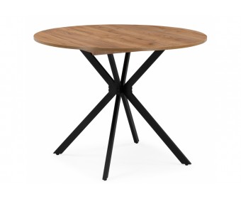 Деревянный стол Орион 90 / 130 дуб крафт золотой / черный матовый