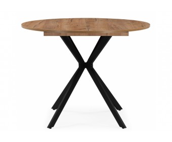 Деревянный стол Орион 90 / 130 дуб крафт золотой / черный матовый