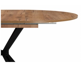 Деревянный стол Орион 90 / 130 дуб крафт золотой / черный матовый