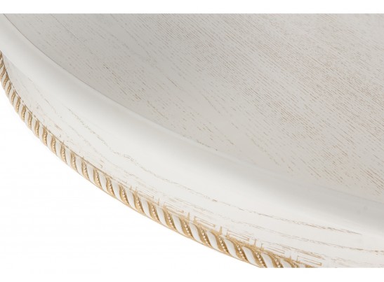 Деревянный стол Павия 90(120)х90х80 молочный с золотой патиной в Кургане