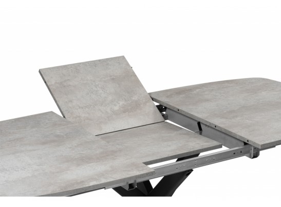 Деревянный стол Кортез 116(160)x77 раздвижной цемент / черный в Кургане