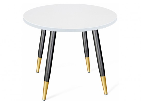 Деревянный стол SHT-TU14/МДФ 80 белоснежная шагрень / чёрный муар / золото в Кургане