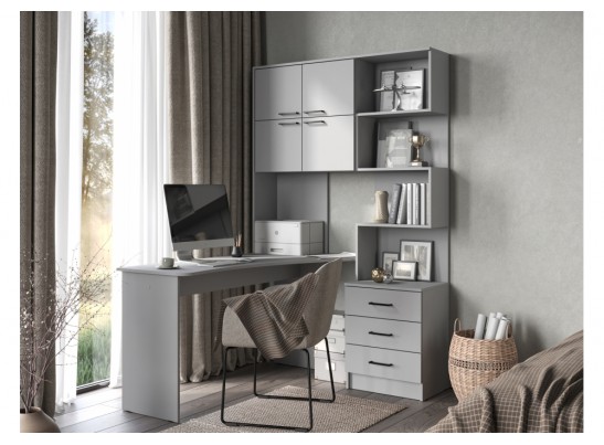 Компьютерный стол Эльброни левый шиншилла серая в Кургане