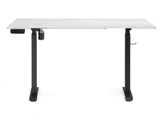 Компьютерный стол Маркос с механизмом подъема 140х80х75 белая шагрень / черный в Кургане