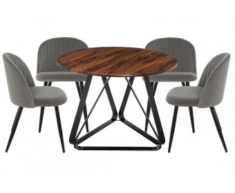 Обеденная группа Енлиан dark gray / brown / black