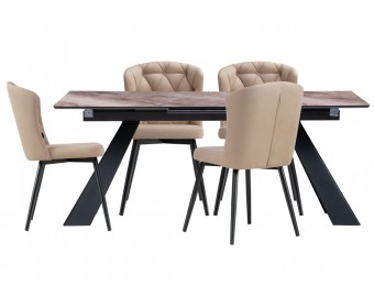 Обеденная группа Гернаис velutto 05 / карелия / черный