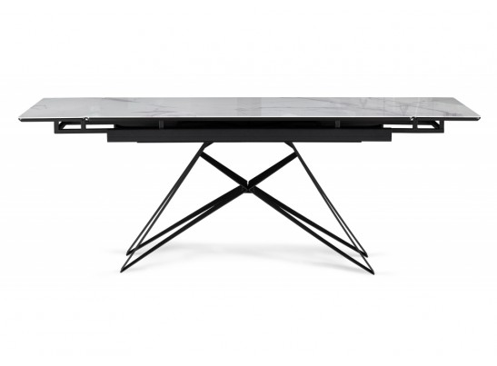 Стеклянный стол Блэкберн 140(200)х80 кристл белый мрамор / черный в Кургане