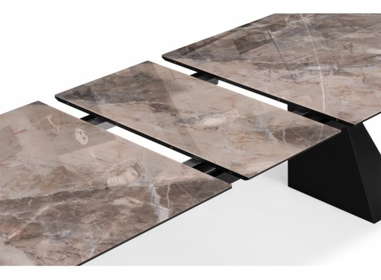 Стеклянный стол Денхольм 240(290)х100х75 каталония / черный в Кургане