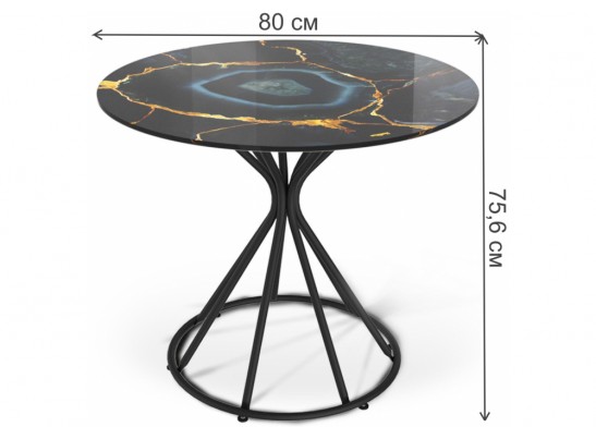 Стеклянный стол Sheffilton SHT-TU4-1/TT32 80 черный / титановый кварц в Кургане