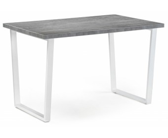 Деревянный стол Лота Лофт 120х75 бетон светлый / белый матовый