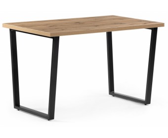 Деревянный стол Лота Лофт 120х75 черный матовый / дуб крафт золотой