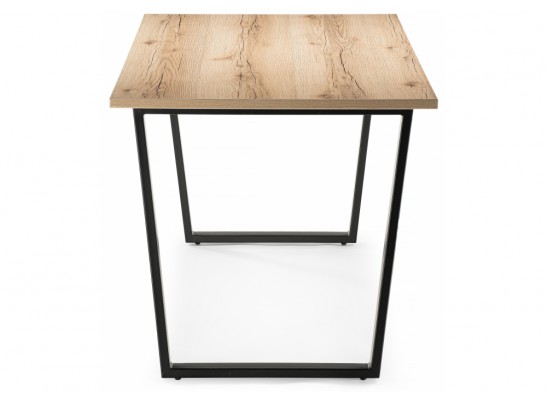 Стол Лота Лофт 140х80х75 25 мм черный матовый / дуб делано светлый в Кургане