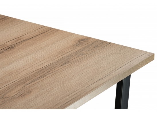 Стол Лота Лофт 140х80х75 25 мм черный матовый / дуб делано светлый в Кургане