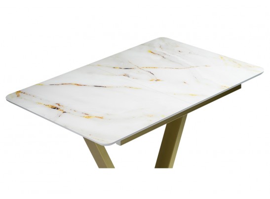 Стол на тумбе Бугун белый / золото в Кургане