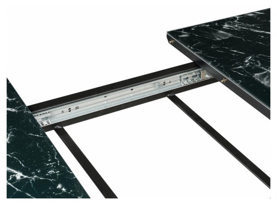 Стол на тумбе Иматра 140(180)х80х76 черный мрамор / черная шагрень / камень в Кургане