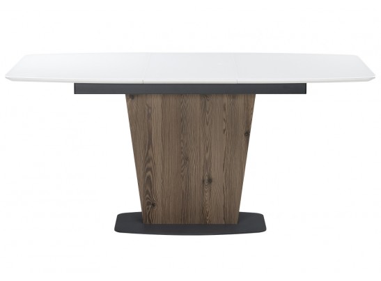 Стол на тумбе Теон 120 лиственница / белый / пластина серая в Кургане