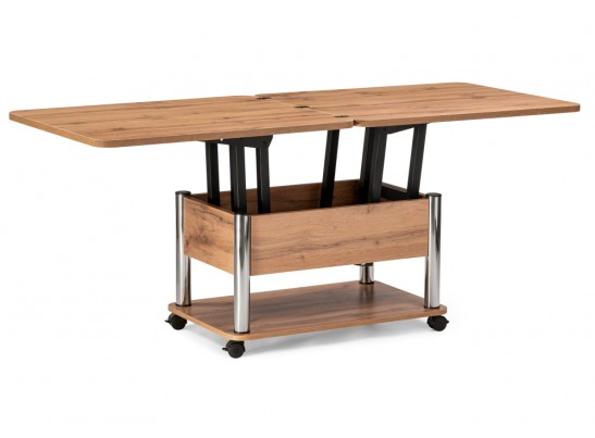 Стол-трансформер Виват 86(172)х72х50(74) дуб вотан / хром в Кургане