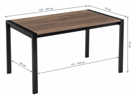Стол Центавр дуб галифакс / черный матовый в Кургане