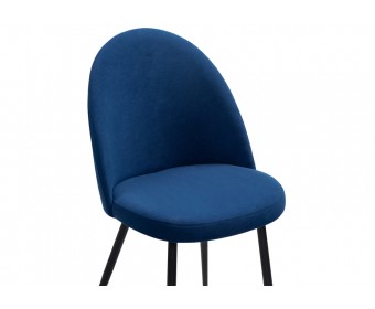 Стул на металлокаркасе Дагрун темно-синий / черный каркас