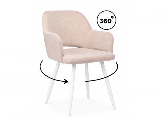 Стул на металлокаркасе Эолин 360 латте (glory 10) / белый