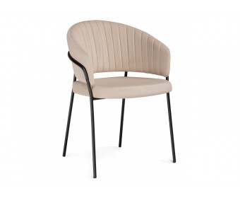 Стул на металлокаркасе Лео белый Brendy Milk 02 / черный