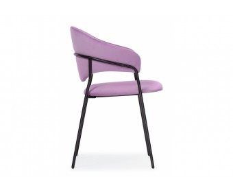 Стул на металлокаркасе Рансол лиловый / черный глянец