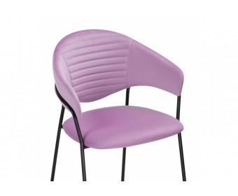 Стул на металлокаркасе Рансол лиловый / черный глянец