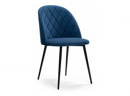 Стул на металлокаркасе Зест микровелюр темно-синий / черный глянец в Кургане