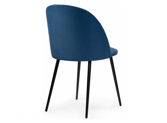 Стул на металлокаркасе Зест микровелюр темно-синий / черный глянец в Кургане