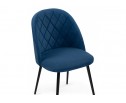 Стул на металлокаркасе Зест микровелюр темно-синий / черный глянец в Кургане