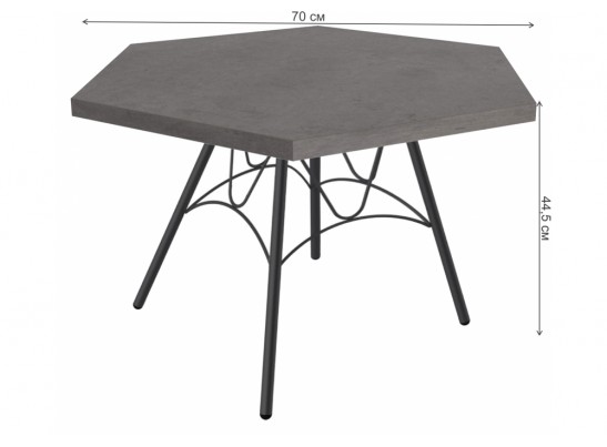 Журнальный столик SHT-S100/TT20 ЛДСП 70 бетон чикаго темно-серый / черный муар в Кургане