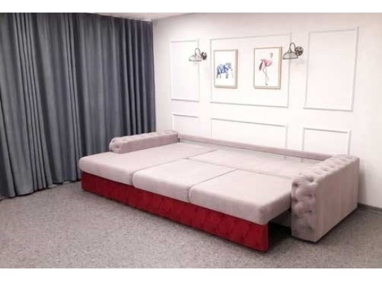 Диван Райли NEW с оттоманкой, змейка+ППУ локоть в оттоманке