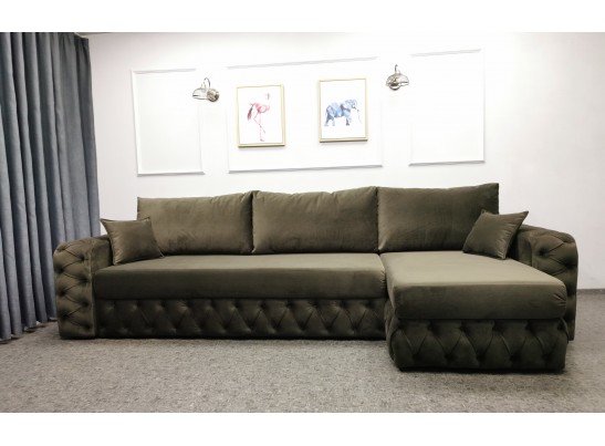 Диван Райли NEW с оттоманкой, змейка+ППУ локоть в оттоманке