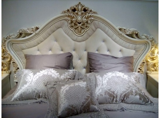 Кровать двуспальная Джоконда (крем глянец)