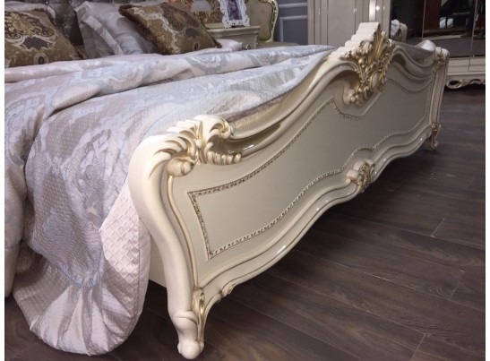 Кровать двуспальная Джоконда (крем глянец)