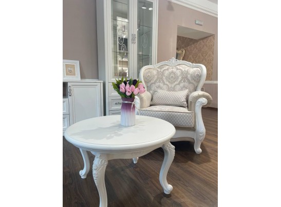 Столик круглый Мишель Белый матовый