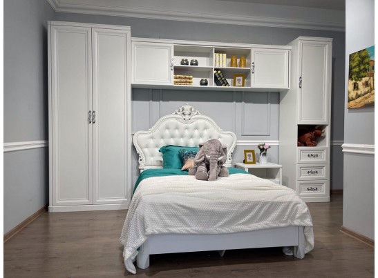 Шкаф 1-створчатый без зеркал Мишель, белый матовый