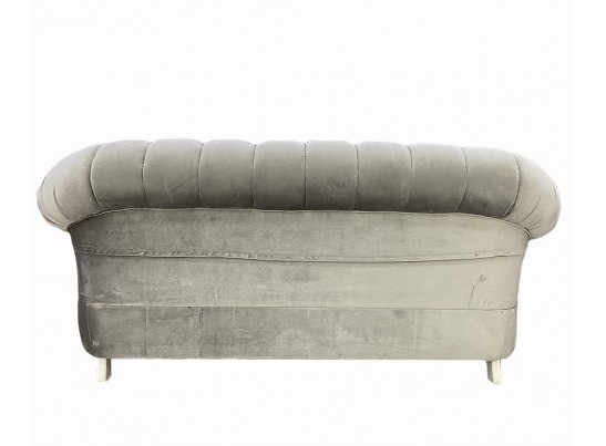 Диван трехместный Лорена белый матовый БП (ткань: благородный серый)