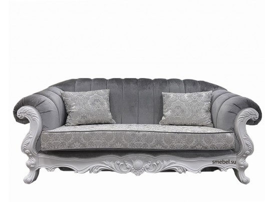 Комплект мягкой мебели Лорена белый матовый БП (ткань: благородный серый)
