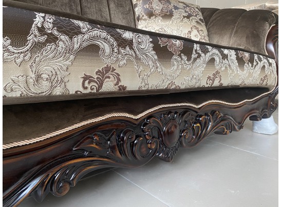 Диван трехместный Лорена орех матовый БП (ткань: Турин)