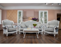 Комплект мягкой мебели Мишель, белый матовый