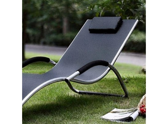 Шезлонг-лежак ГРАЦИЯ MC-3039GA Silver-Black в Кургане