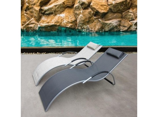 Шезлонг-лежак ГРАЦИЯ MC-3039GA Silver-Black в Кургане