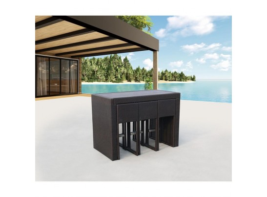 Барный комплект плетеной мебели T390AD/Y390A-W63_6Pcs Brown в Кургане