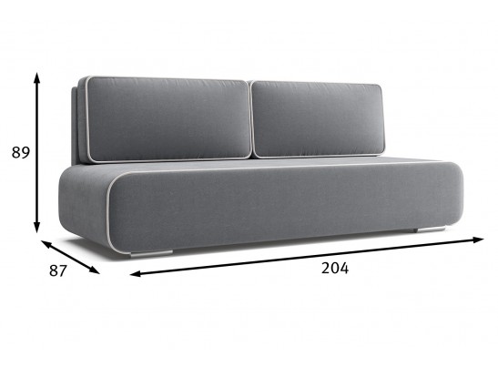 Диван прямой Уно, Светло-серый