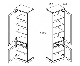 Шкаф 2D1S TOSCANA NEW