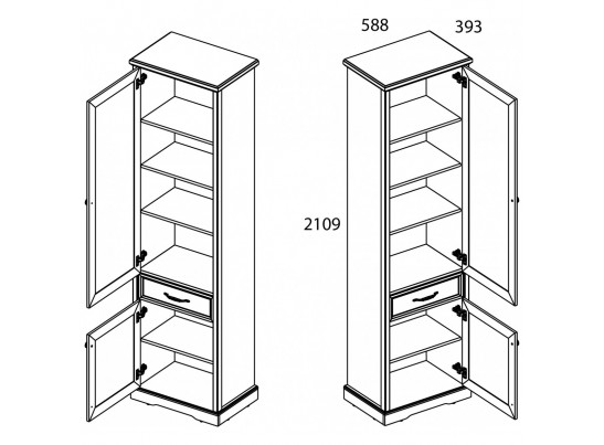 Шкаф 2D1S TOSCANA NEW