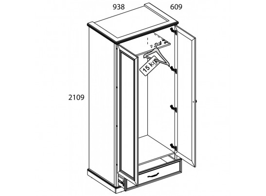 Шкаф 2DG1S TOSCANA NEW в Кургане