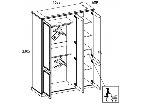 Шкаф 3DG Z TOSCANA NEW